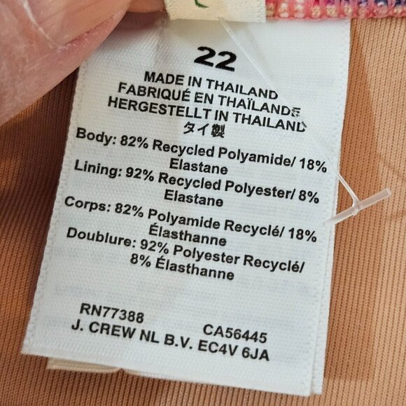 NEW! J. Crew Size 22 Ruched Tie-shoulder One-piece Swimsuit Floral Print Pink - Picture 7 of 11